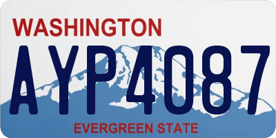 WA license plate AYP4087