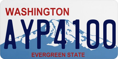 WA license plate AYP4100