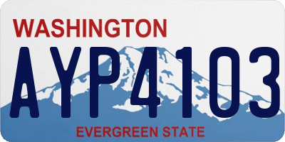 WA license plate AYP4103