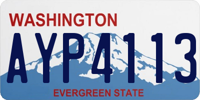 WA license plate AYP4113