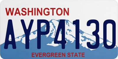 WA license plate AYP4130