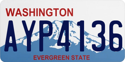 WA license plate AYP4136