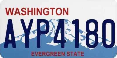 WA license plate AYP4180