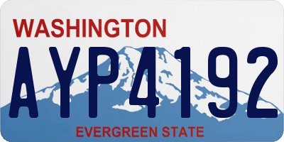 WA license plate AYP4192