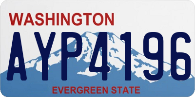 WA license plate AYP4196