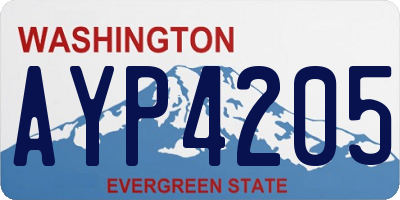 WA license plate AYP4205