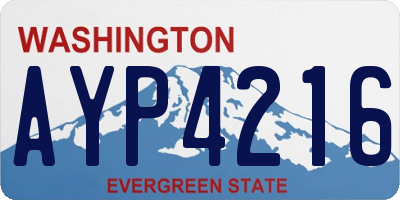 WA license plate AYP4216