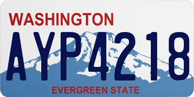 WA license plate AYP4218