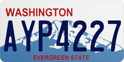 WA license plate AYP4227