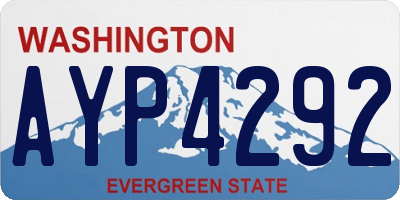 WA license plate AYP4292