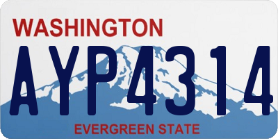 WA license plate AYP4314