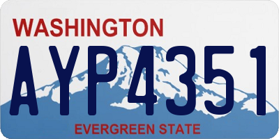 WA license plate AYP4351