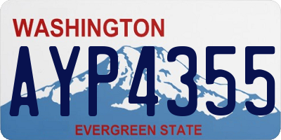 WA license plate AYP4355