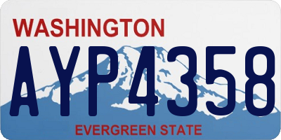 WA license plate AYP4358