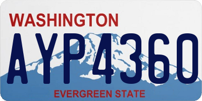 WA license plate AYP4360