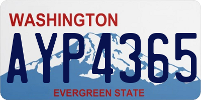 WA license plate AYP4365