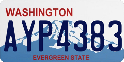 WA license plate AYP4383