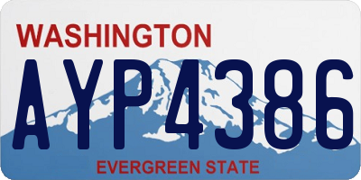 WA license plate AYP4386