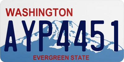 WA license plate AYP4451