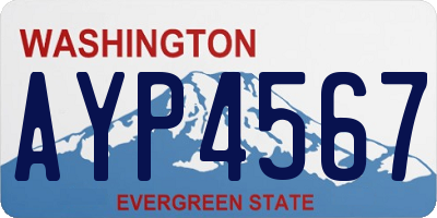 WA license plate AYP4567
