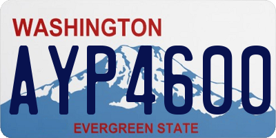 WA license plate AYP4600