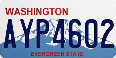 WA license plate AYP4602