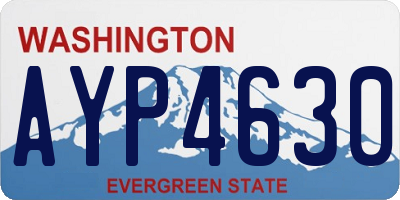 WA license plate AYP4630