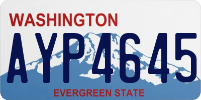 WA license plate AYP4645