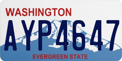 WA license plate AYP4647