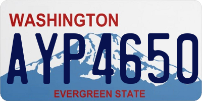 WA license plate AYP4650