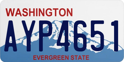 WA license plate AYP4651