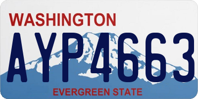 WA license plate AYP4663