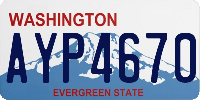 WA license plate AYP4670