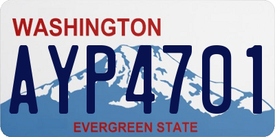 WA license plate AYP4701