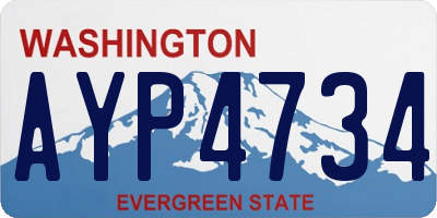 WA license plate AYP4734