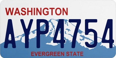 WA license plate AYP4754