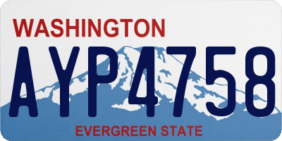 WA license plate AYP4758