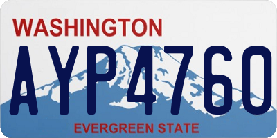 WA license plate AYP4760