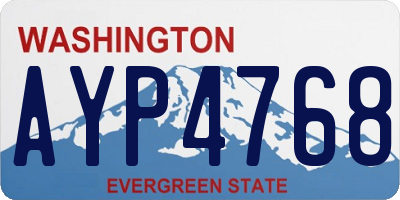 WA license plate AYP4768