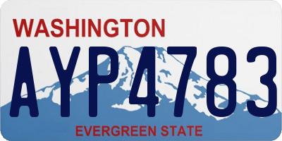 WA license plate AYP4783