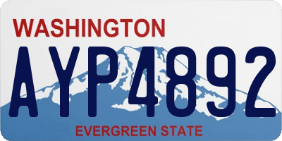 WA license plate AYP4892