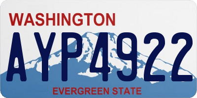 WA license plate AYP4922