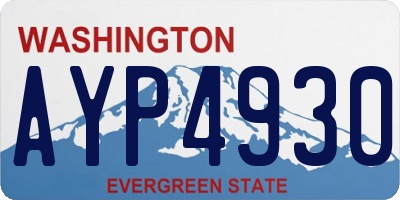 WA license plate AYP4930