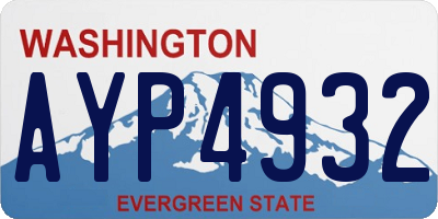 WA license plate AYP4932