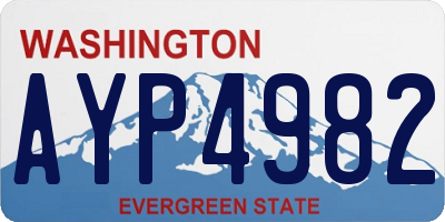 WA license plate AYP4982