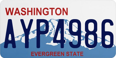 WA license plate AYP4986