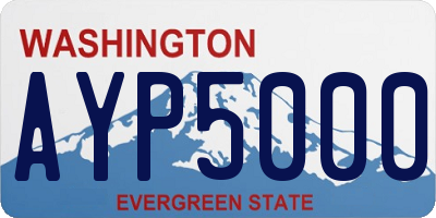 WA license plate AYP5000