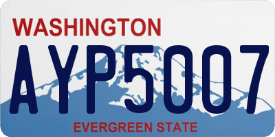 WA license plate AYP5007