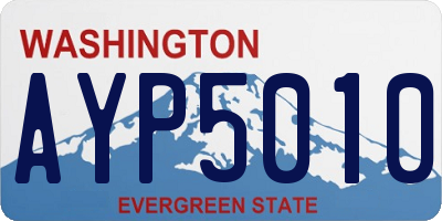 WA license plate AYP5010