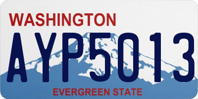 WA license plate AYP5013